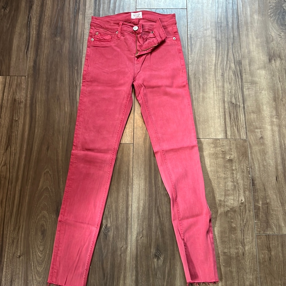 Hudson denim in washed red
